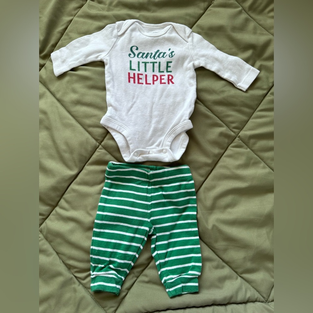 Santa's Little Helper Baby Outfit Newborn